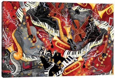 Music Jam Canvas Art Print - Saxophone Art