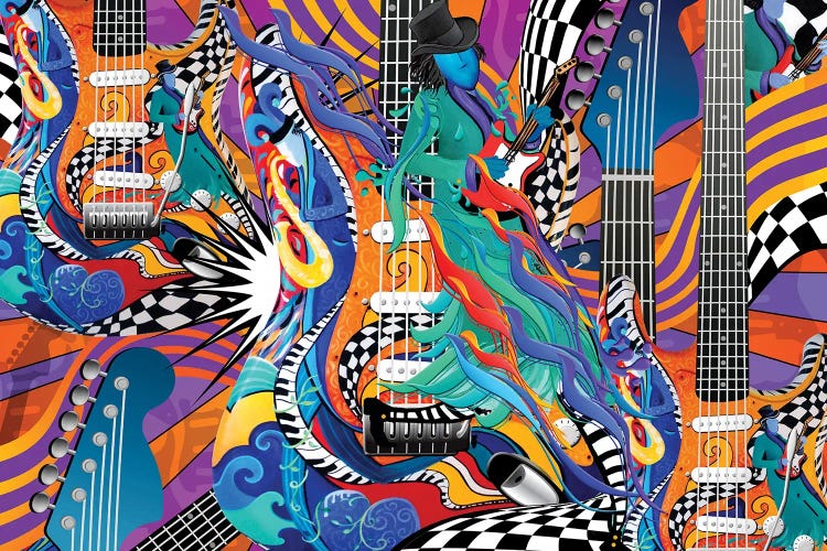 Jokers Wild Guitar by Juleez wall art