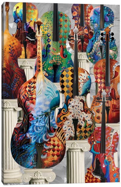 Musical Instruments Cello Canvas Art Print - Juleez