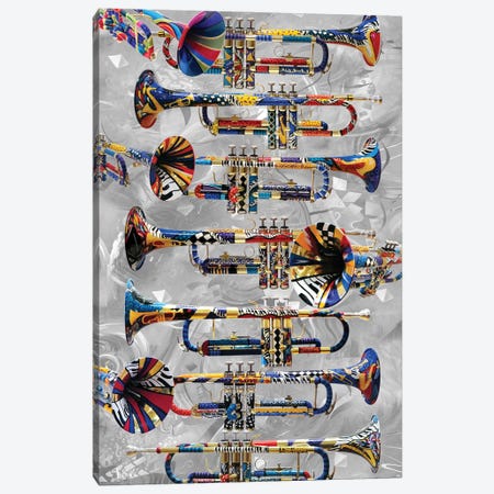 Musical Instruments Colorful Trumpet Canvas Print #JLZ46} by Juleez Canvas Art Print