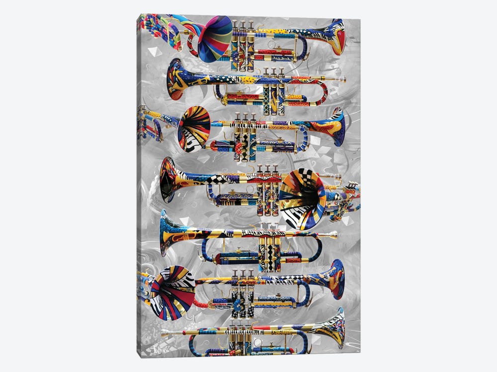 Musical Instruments Colorful Trumpet by Juleez 1-piece Art Print
