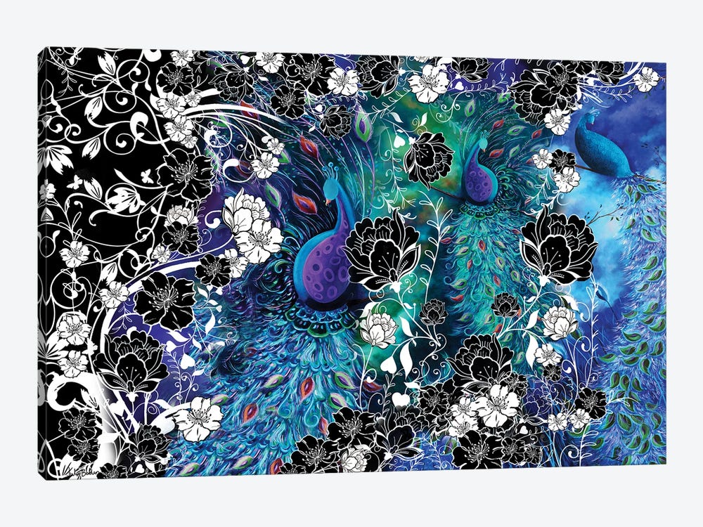 Peacock Flowers by Juleez 1-piece Canvas Artwork