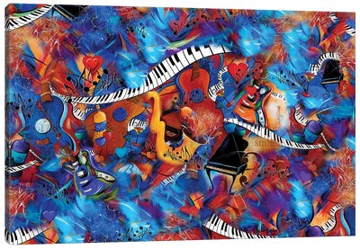 Music Magic Canvas Art Print - Saxophone Art