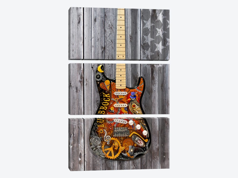 Texas Steampunk Electric Guitar by Juleez 3-piece Canvas Wall Art