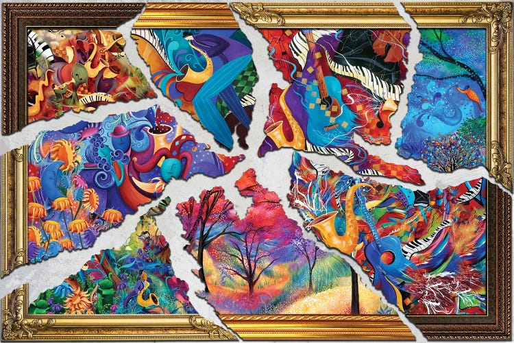 Fractured Story Painting by Juleez wall art