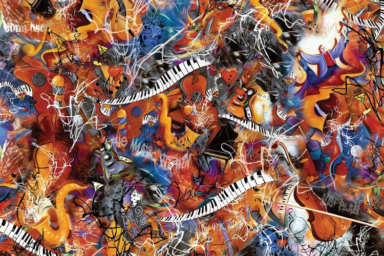 Musical Instruments Abstract Splatter Scribble