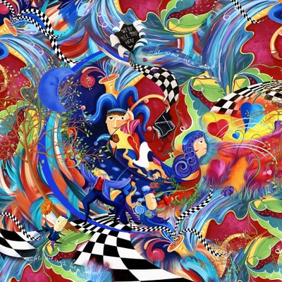 She Wears Her Mind Woman by Juleez multi panel art