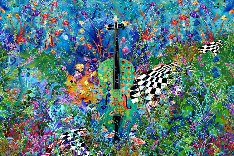 Sea Friends Music Garden Swim by Juleez wall art