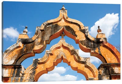 Yucatan, Mexico. Hacienda, 1 arch represented 1000 head of cattle, 2 arches represented 2000 head Canvas Art Print - Virtual Escapism