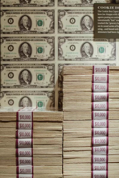 Money: Prints of money at the Mob Museum, Las Vegas, Nevada. USA by Julien McRoberts