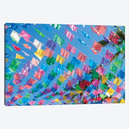 Colorful Pennants On Lines. Canvas Print #JMC22} by Julien McRoberts Canvas Artwork