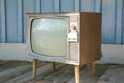 Keeler, California, USA. Old TV On Porch by Julien McRoberts canvas print