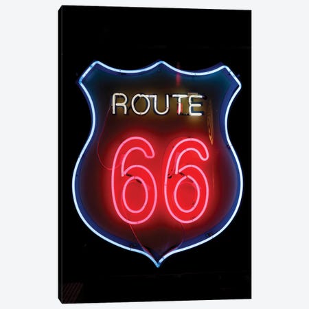 Neon U.S. Route 66 Sign, Albuquerque, New Mexico, USA Canvas Print #JMC3} by Julien McRoberts Canvas Art Print