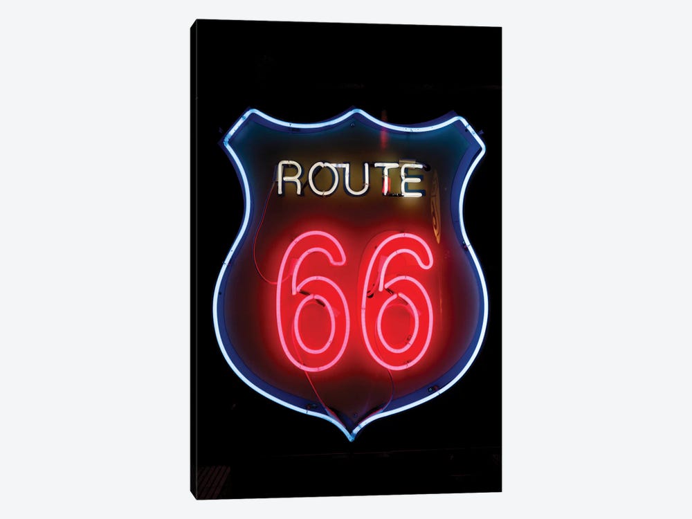 Neon U.S. Route 66 Sign, Albuquerque, New Mexico, USA by Julien McRoberts 1-piece Canvas Art Print