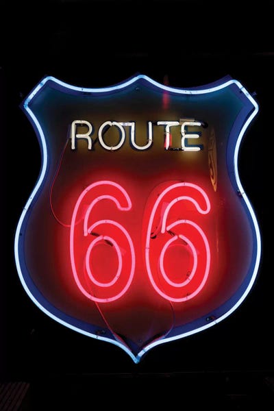 Neon U.S. Route 66 Sign, Albuquerque, New Mexico, USA