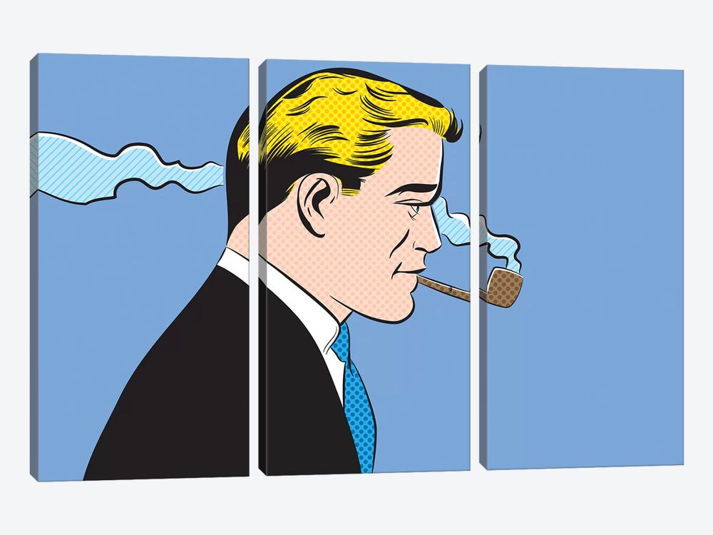 Man Smoking A Pipe by Joseph McDermott 3-piece Art Print