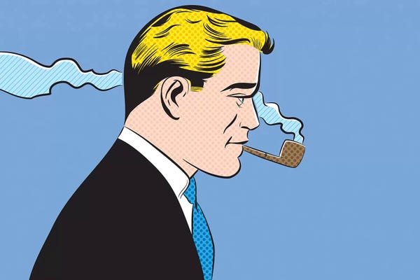 Blue: Man Smoking A Pipe by Joseph McDermott