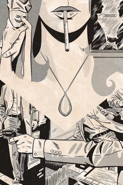 Noir Poster by Joseph McDermott framed wall art