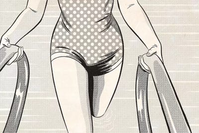 Noir Swim by Joseph McDermott framed wall art