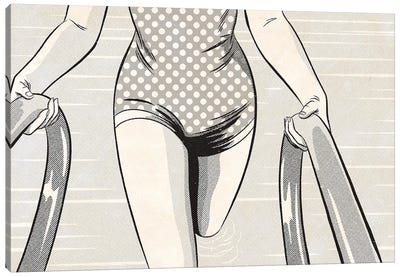 Noir Swim Canvas Art Print - Women's Swimsuit & Bikini Art