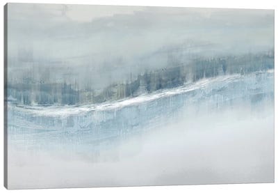 Flowing Aqua Canvas Art Print - Linear Abstract Art