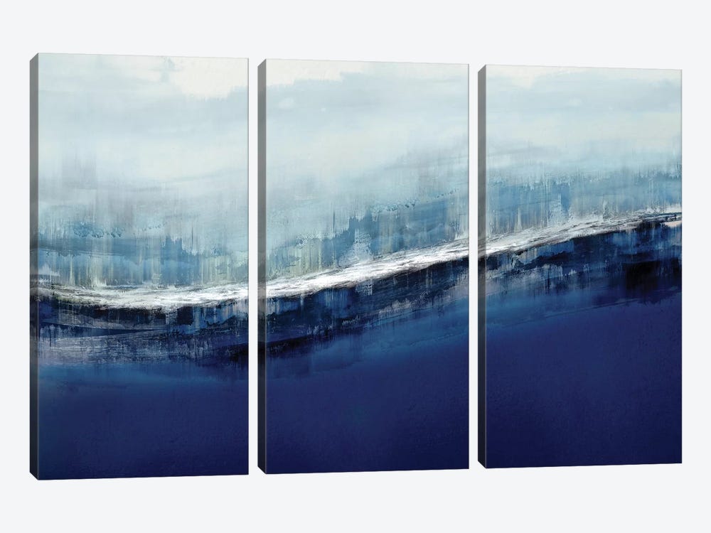 Flowing Indigo by Jake Messina 3-piece Canvas Wall Art