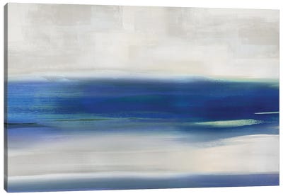 Blue Stroke Canvas Art Print - Linear Abstract Art