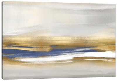 Gold Rush Blue I Canvas Art Print - Linear Abstract Art