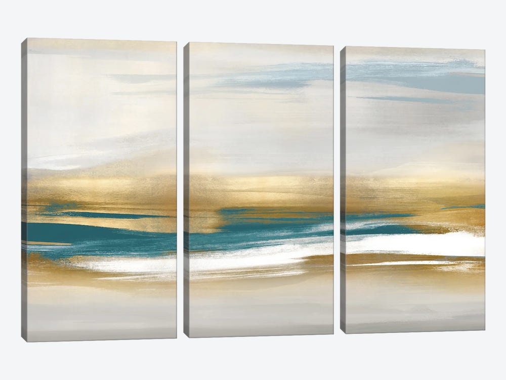 Gold Rush Teal I by Jake Messina 3-piece Canvas Art
