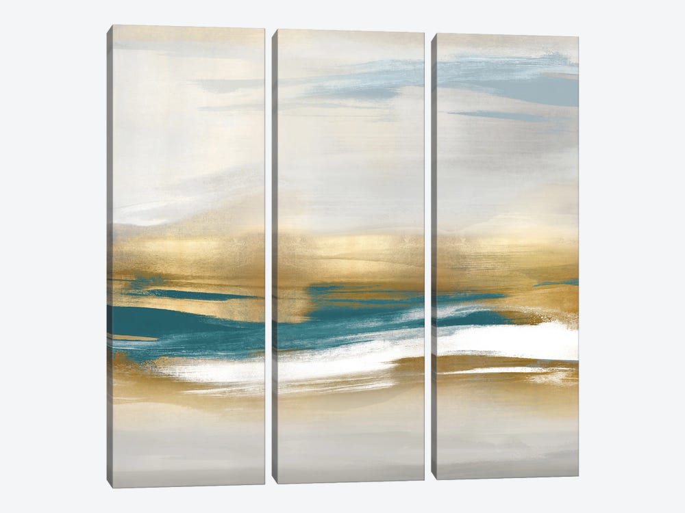 Gold Rush Teal II by Jake Messina 3-piece Canvas Print