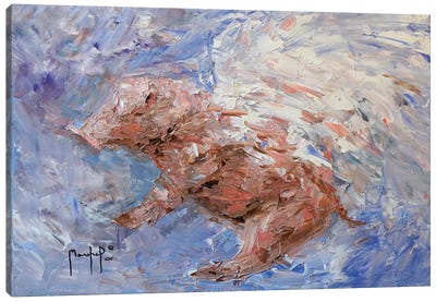 Heavenly Pig Canvas Art Print - Pig Art