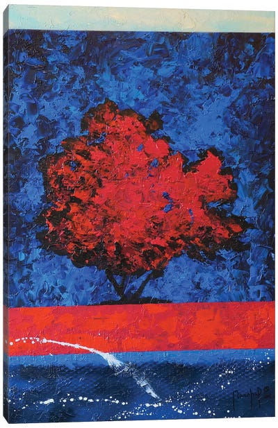 Red Tree Canvas Art Print - Joseph Marshal Foster