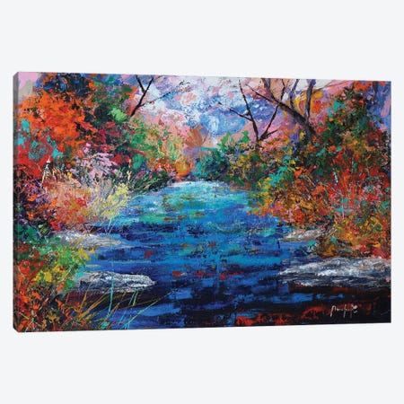 Autumn Pond Canvas Print #JMF6} by Joseph Marshal Foster Canvas Art Print