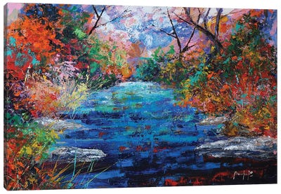 Autumn Pond Canvas Art Print - Joseph Marshal Foster