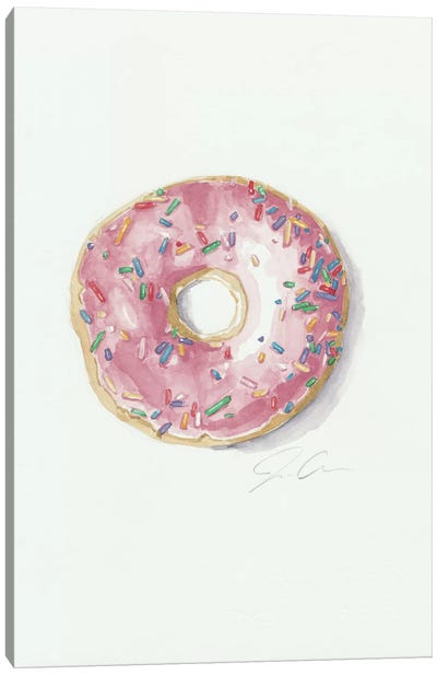 Donut Worry, Be Happy Canvas Art Print - Donut Art