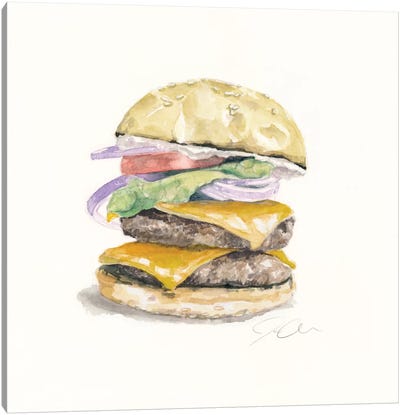Cheeseburger Canvas Art Print - American Cuisine