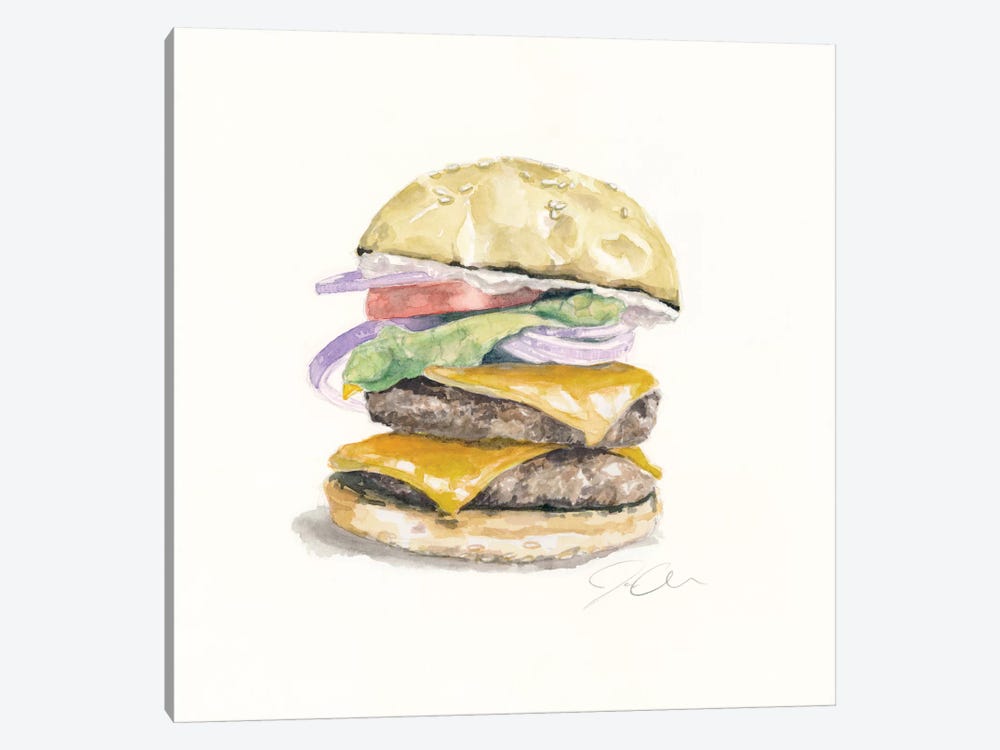 Cheeseburger by Jackie Graham 1-piece Canvas Art Print