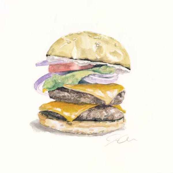 Food & Drink Still Life: Cheeseburger by Jackie Graham
