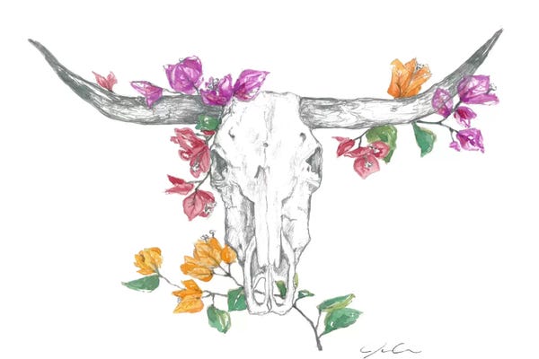 Similar To Georgia O'Keeffe: Cow Skull II by Jackie Graham