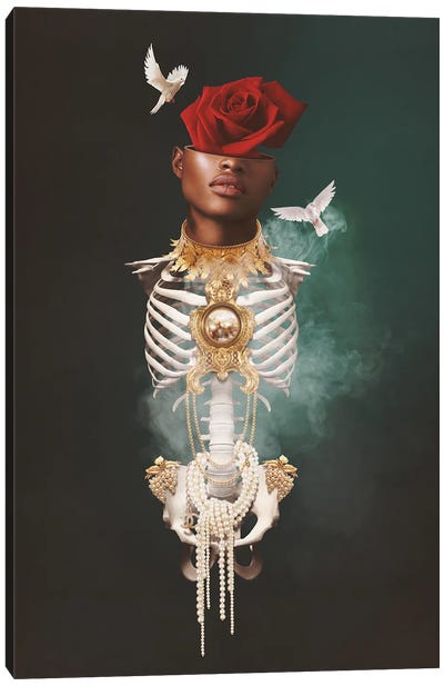 Virgo Mortem Canvas Art Print - Skeleton Art