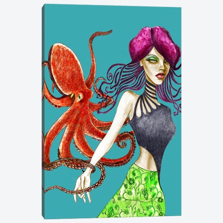 Octopus Canvas Print #JMI42} by Jami Goddess Canvas Wall Art
