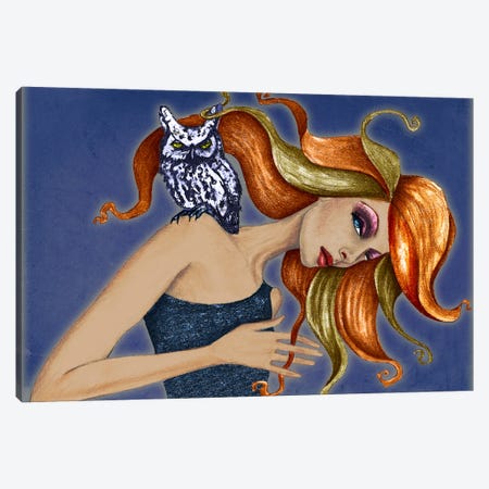Owl I Canvas Print #JMI43} by Jami Goddess Canvas Art