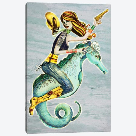 Seahorse Canvas Print #JMI55} by Jami Goddess Canvas Artwork