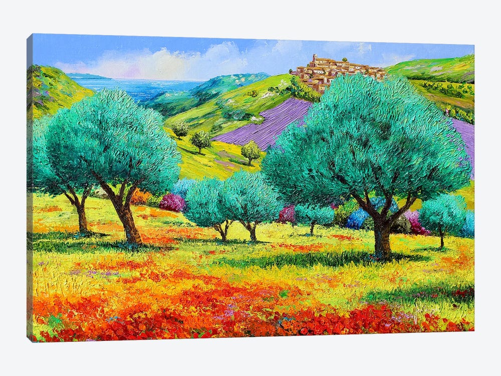 Olive Grove Facing The Sea by Jean-Marc Janiaczyk 1-piece Canvas Wall Art