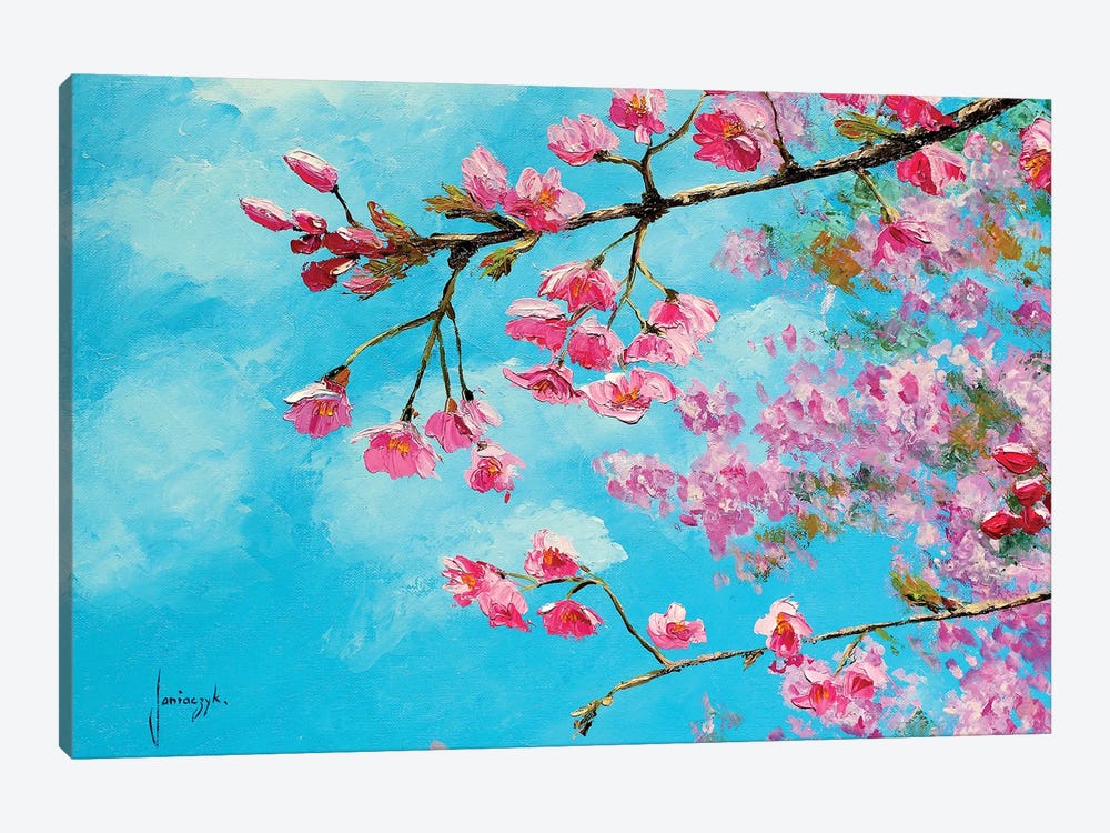 Cherry Blossom Blue by Jean-Marc Janiaczyk 1-piece Canvas Artwork