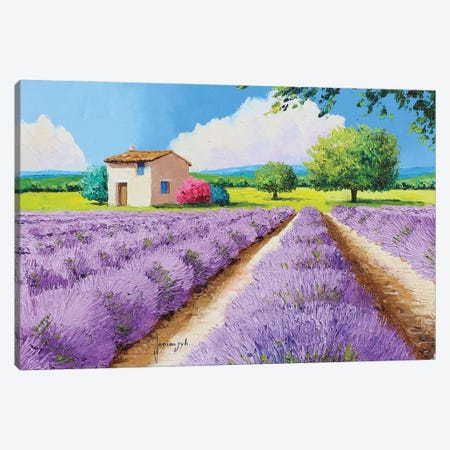 House With Blue Shutters In Provence Canvas Print #JMJ4} by Jean-Marc Janiaczyk Art Print