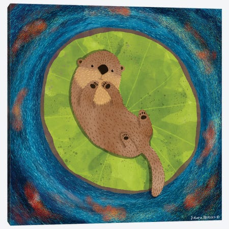 Otter Sweet Dreams Canvas Print #JMK110} by Juliana Motzko Canvas Print