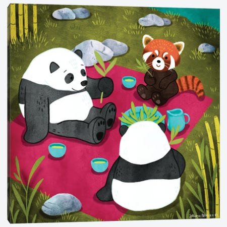 Pandas Picnic Canvas Print #JMK111} by Juliana Motzko Canvas Print