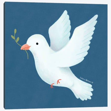 Peace Dove Bird Canvas Print #JMK113} by Juliana Motzko Canvas Print