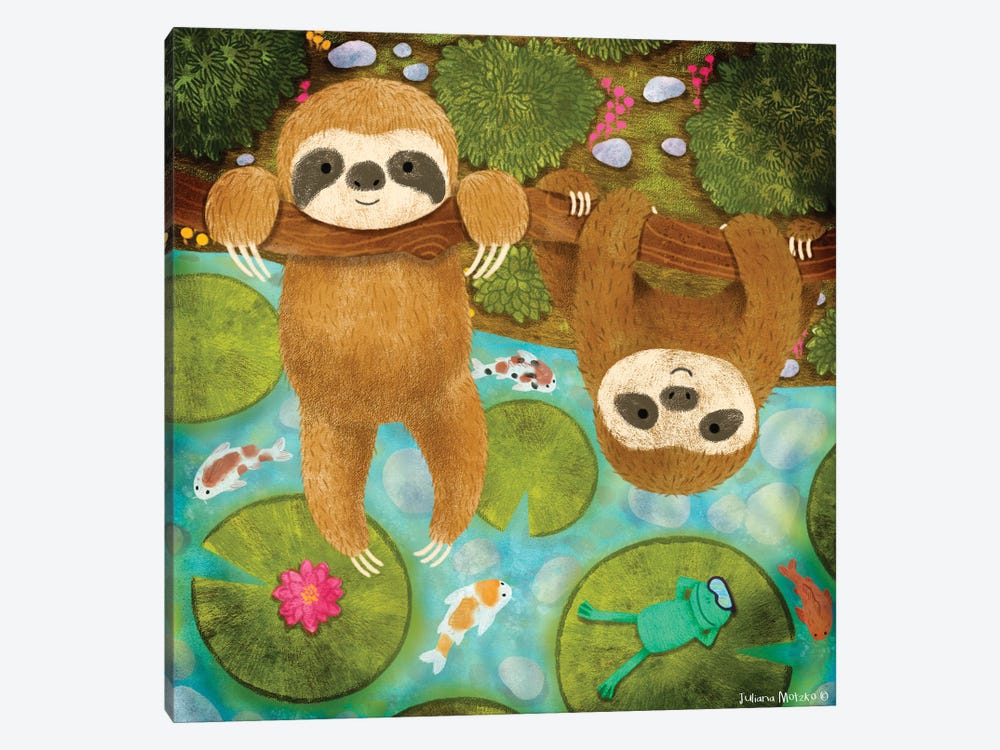 Sloths Happy Day by Juliana Motzko 1-piece Canvas Art